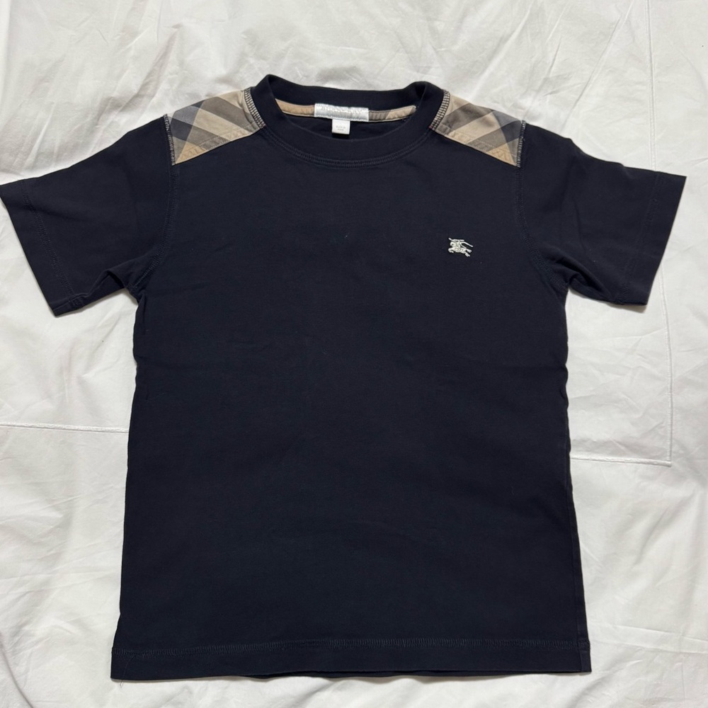 Burberry Black and Tan Short Sleeve Tee with Contrast Panels